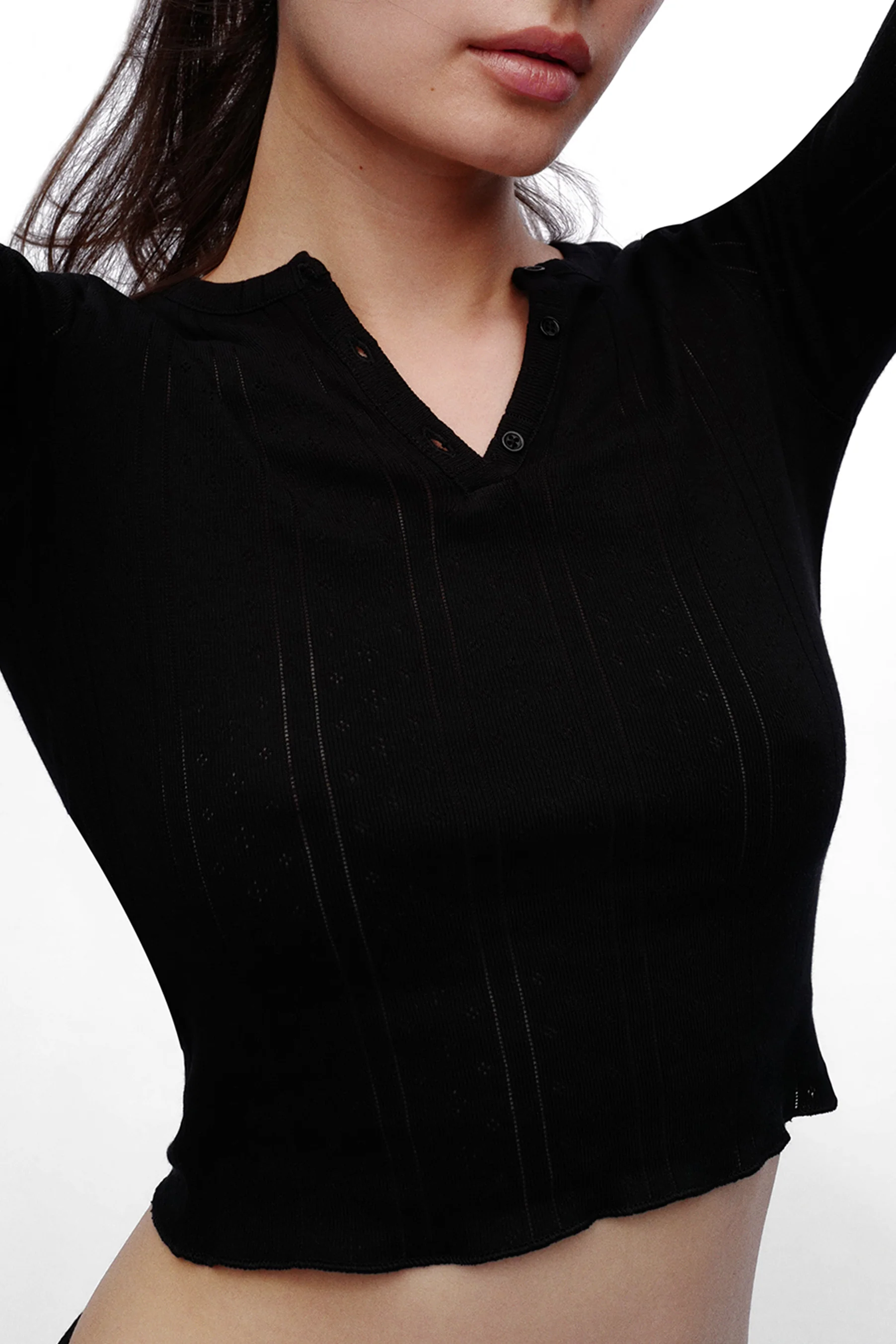 The Baby Henley: Black Pointelle - Image 4