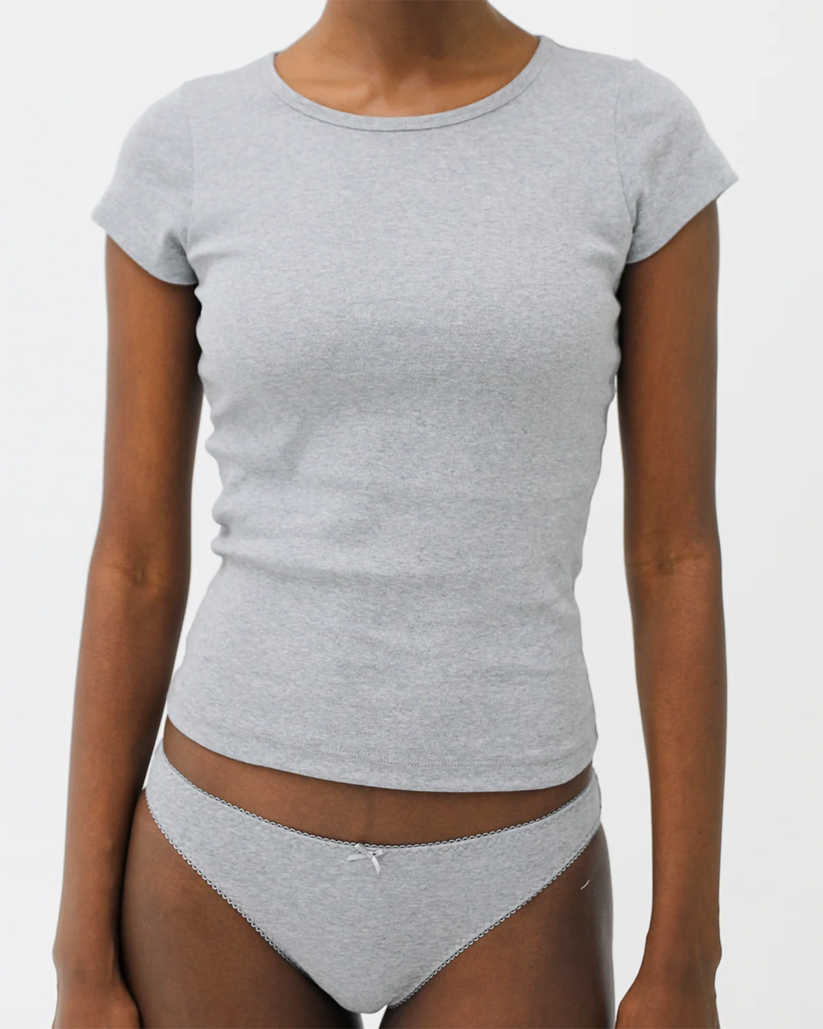 The Baby Tee: Grey Cotton Jersey - Image 4