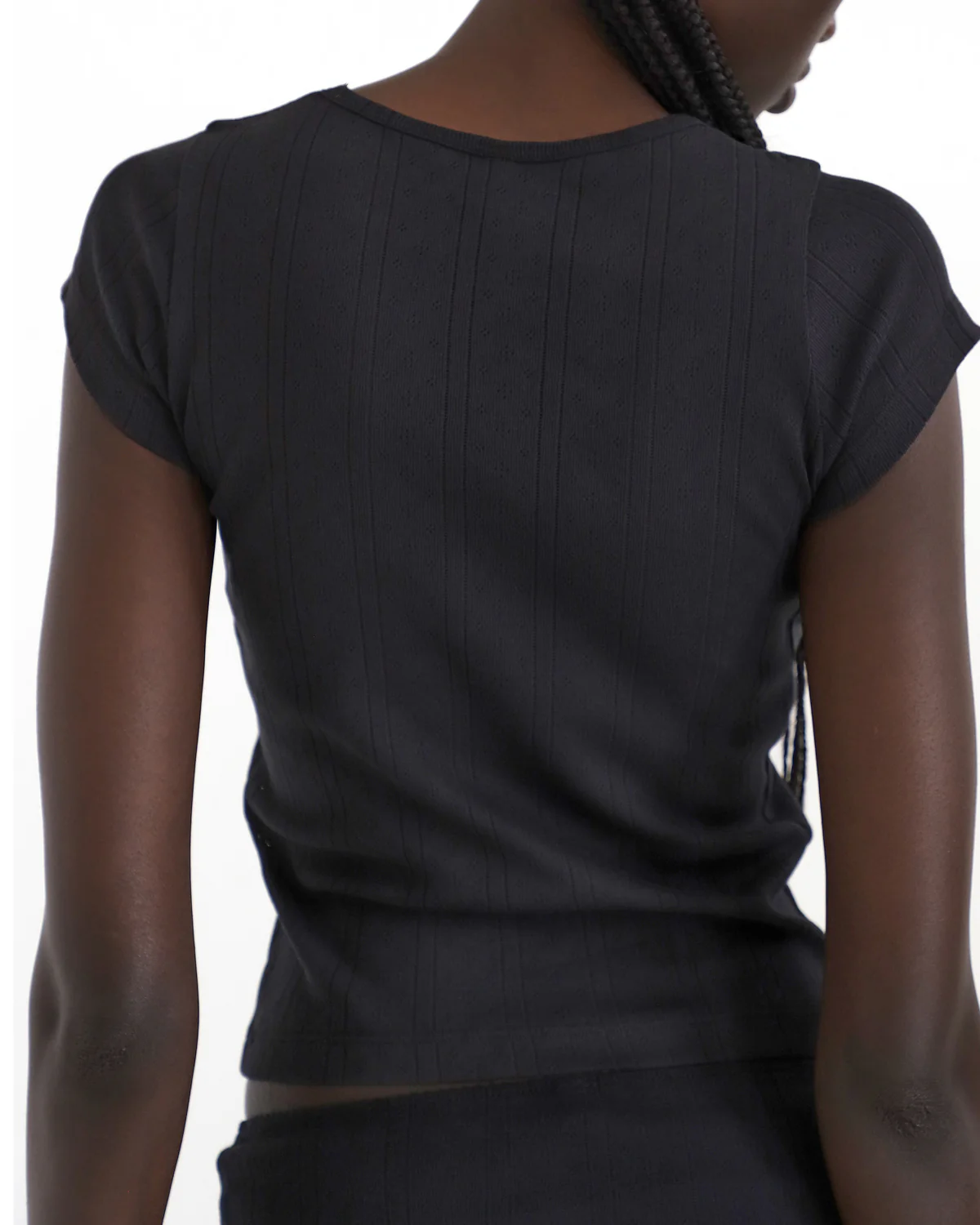 The Baby Tee: Black Pointelle - Image 3