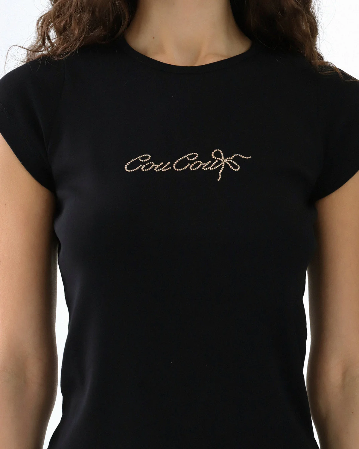 The Crystal Baby Tee: Black Cotton Jersey - Image 5