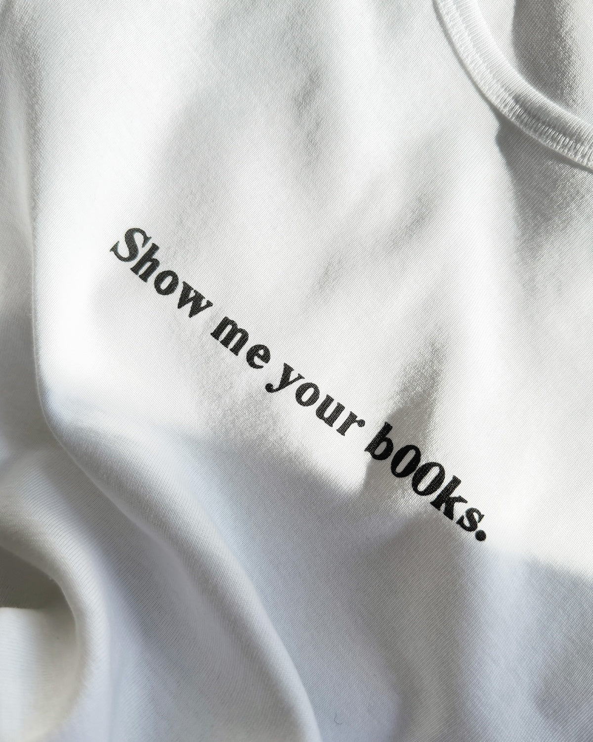 The Books Baby Tee: White Cotton Jersey - Image 4