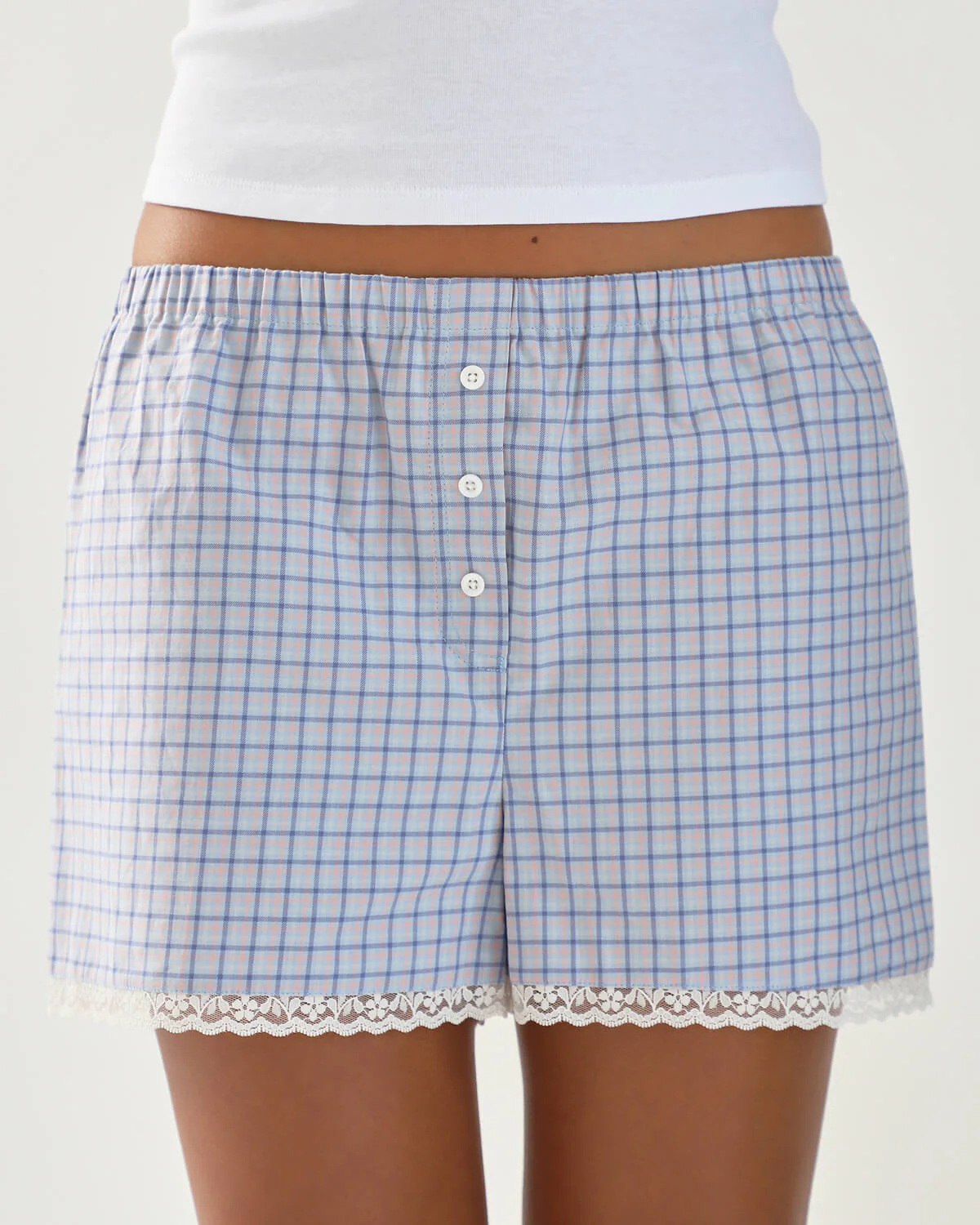 The Boxer: Blue Check French Poplin - Image 3
