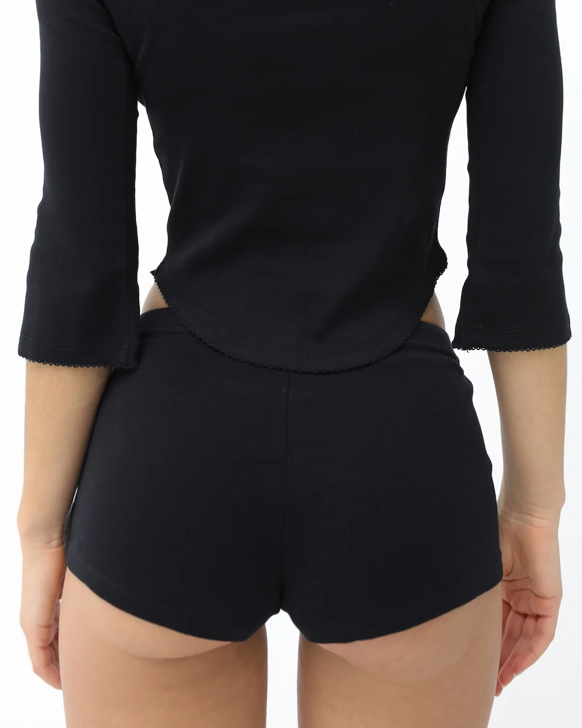 The Boyshort: Black Cotton Jersey - Image 5