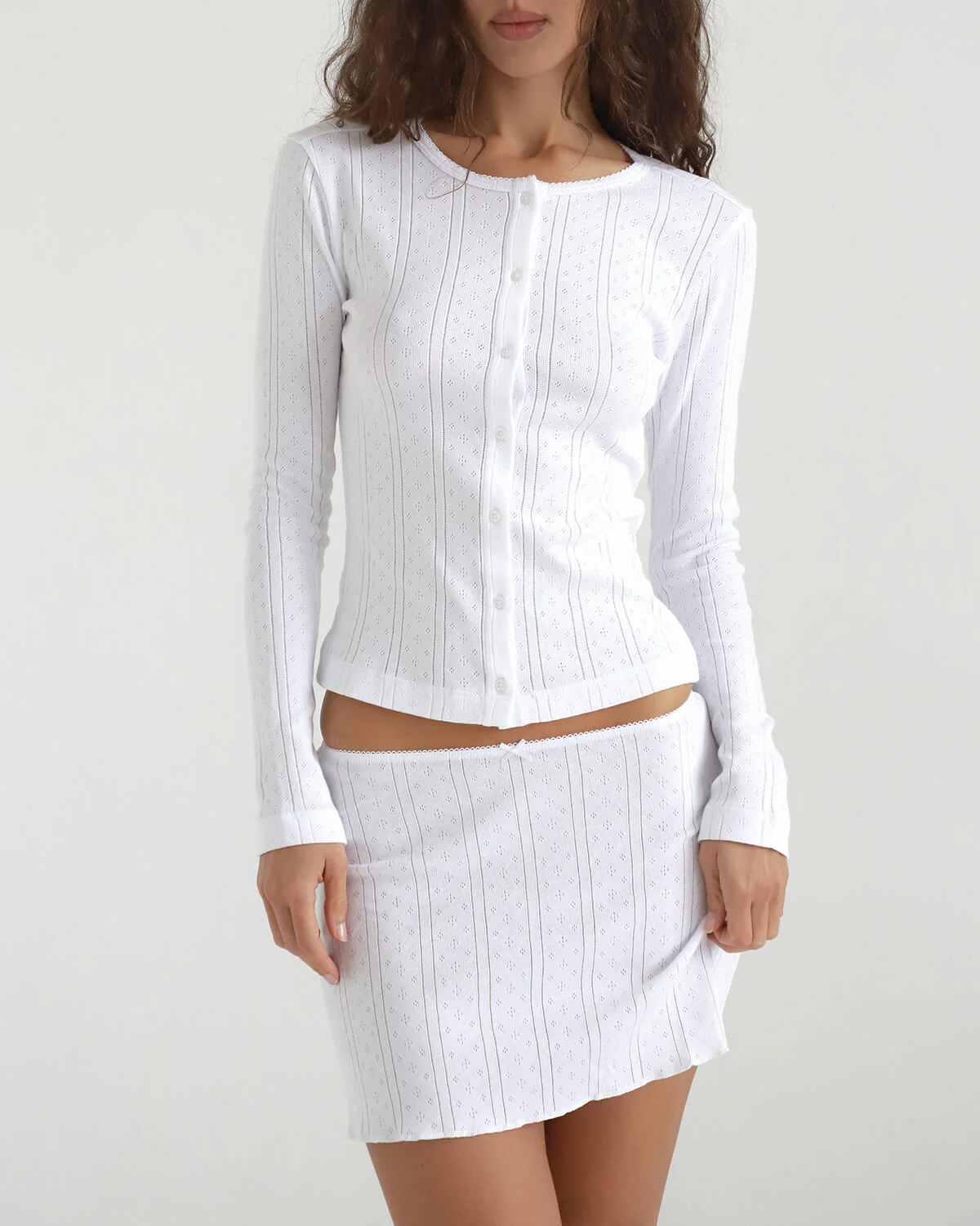 The Cardigan: White Pointelle - Image 4