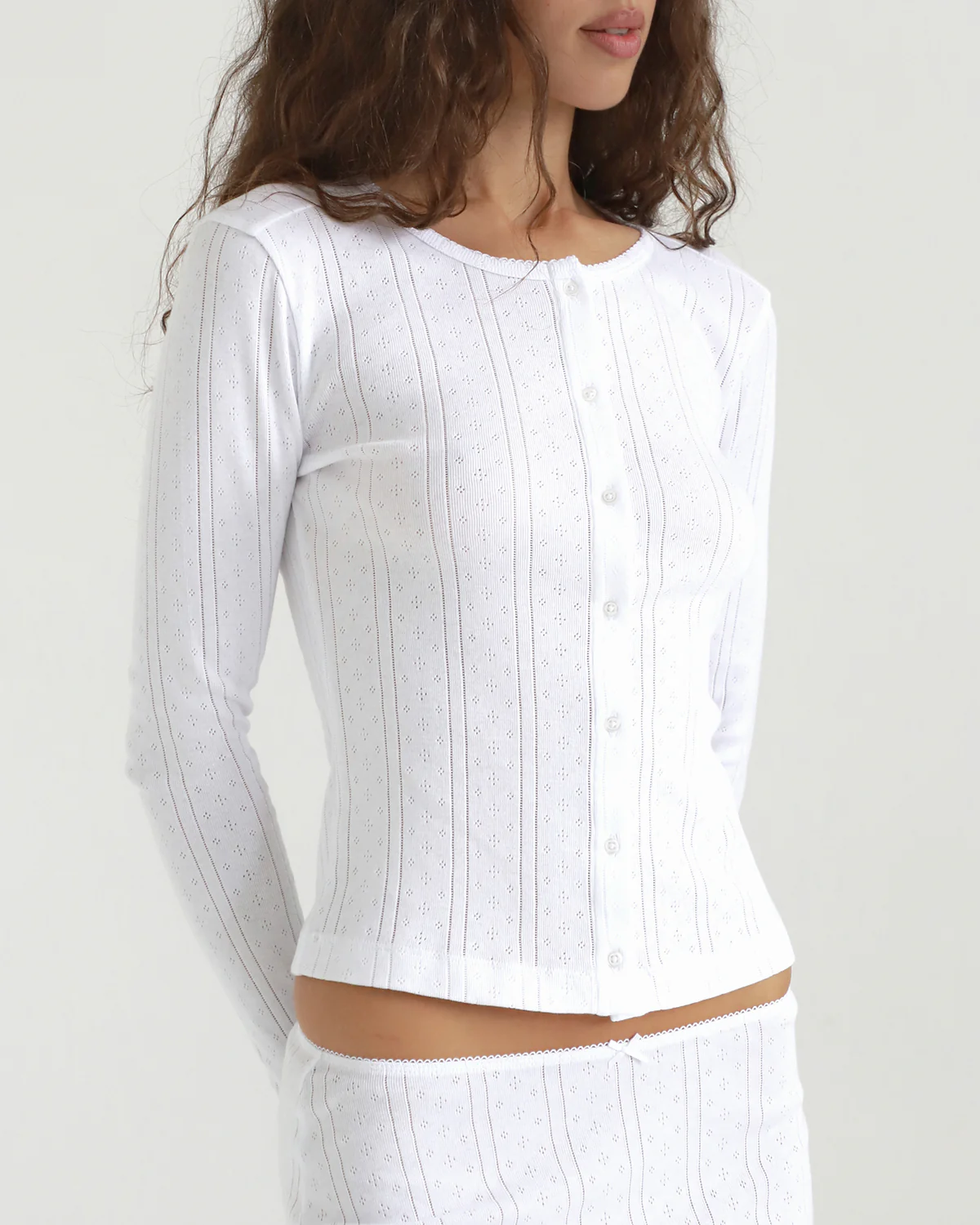 The Cardigan: White Pointelle - Image 6