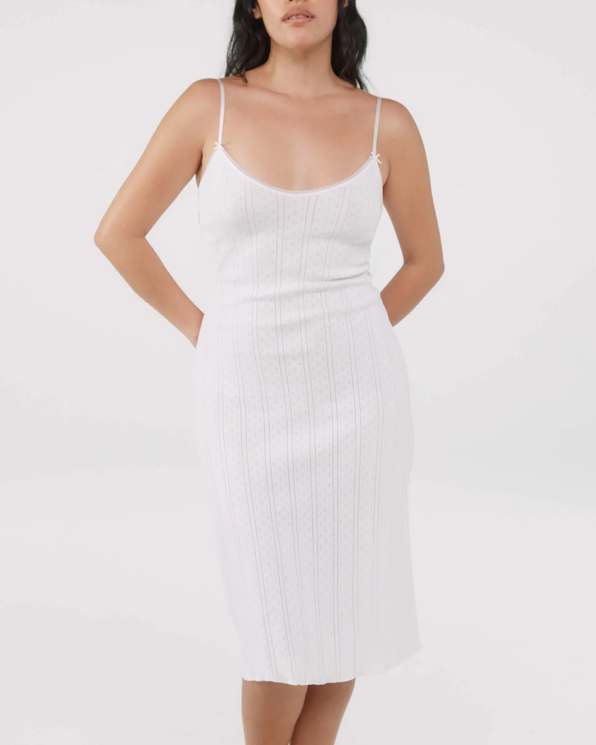 The Midi Slip: White Pointelle - Image 5