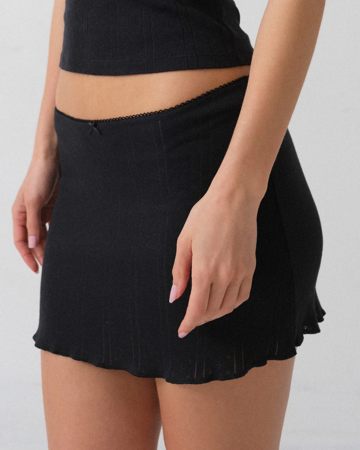 The Mini Skirt: Black Pointelle - Image 4
