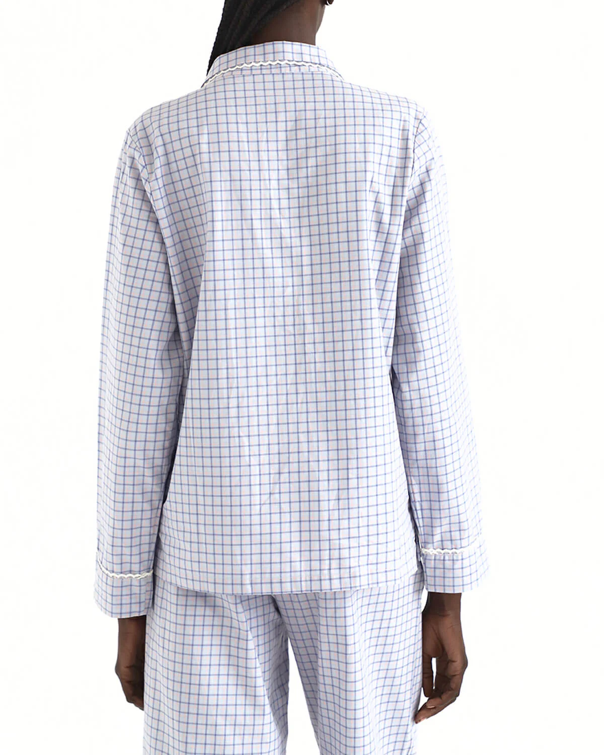 The Pajama Shirt: Blue Check French Poplin - Image 5