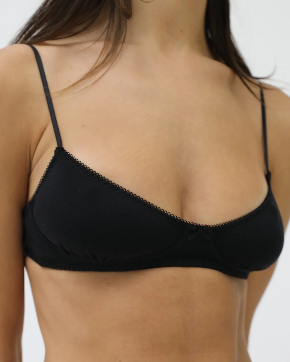 The Petite Bra: Black Cotton Jersey - Image 3