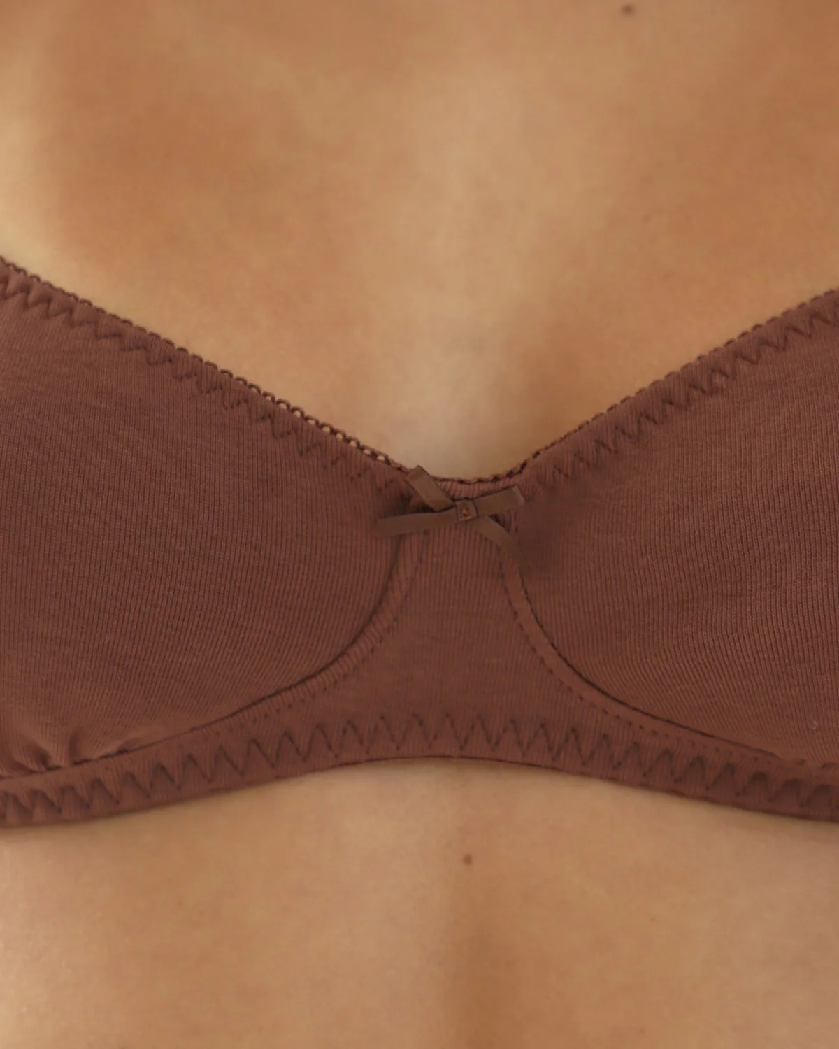 The Petite Bra: Brown Cotton Jersey - Image 5