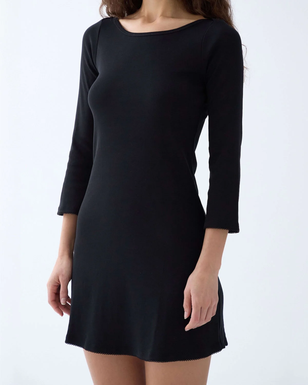 The Rina Dress: Black Cotton Jersey - Image 3