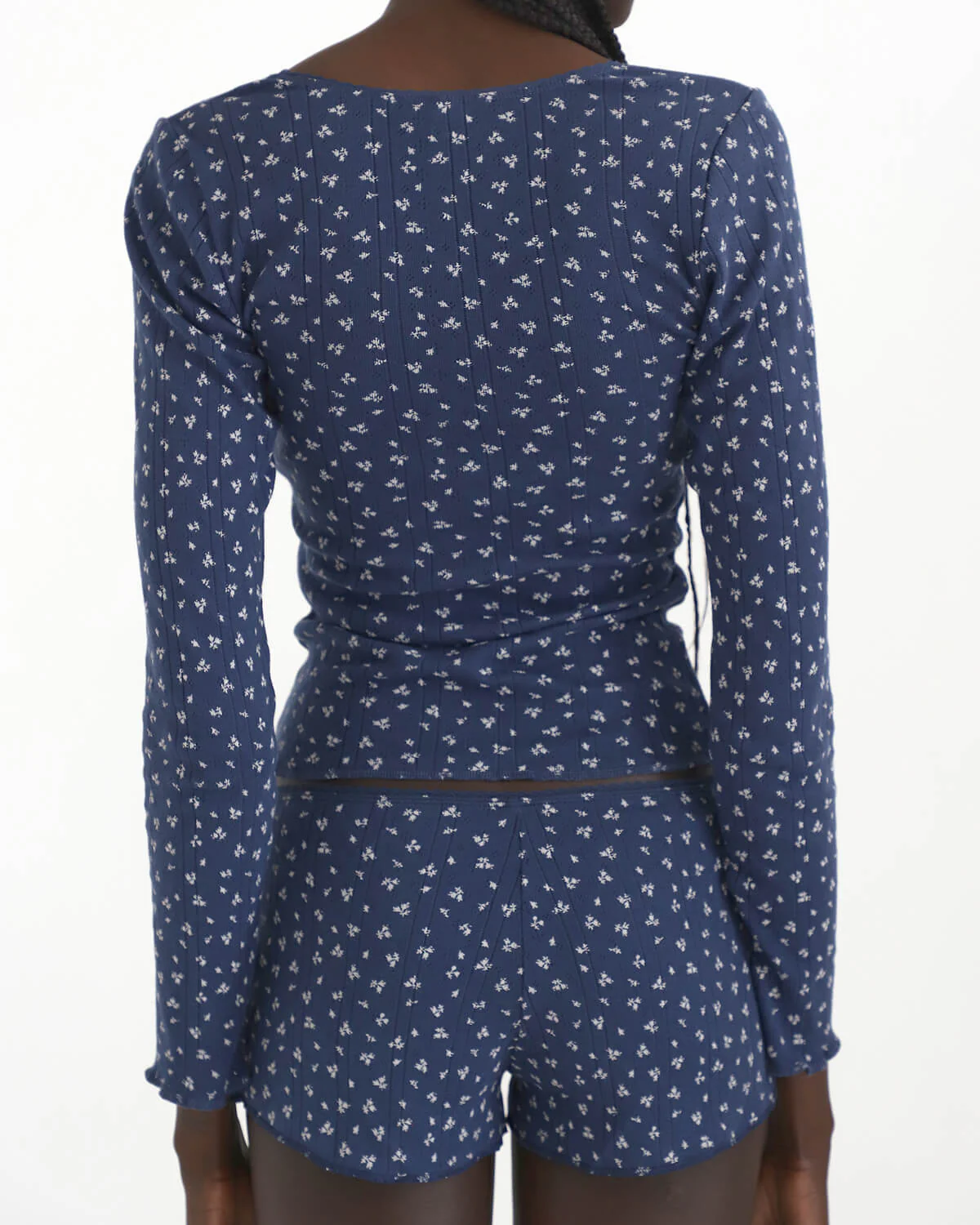 The Scoop Long Sleeve: Midnight Fields Pointelle - Image 6