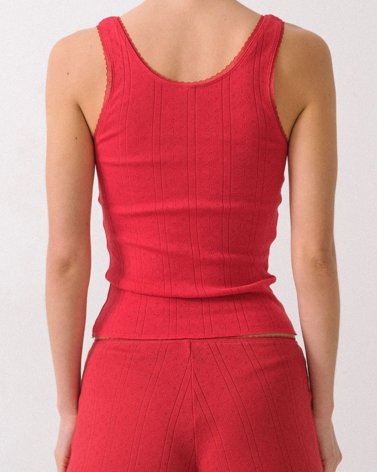 The Scoop Tank: Cherry Red Pointelle - Image 5