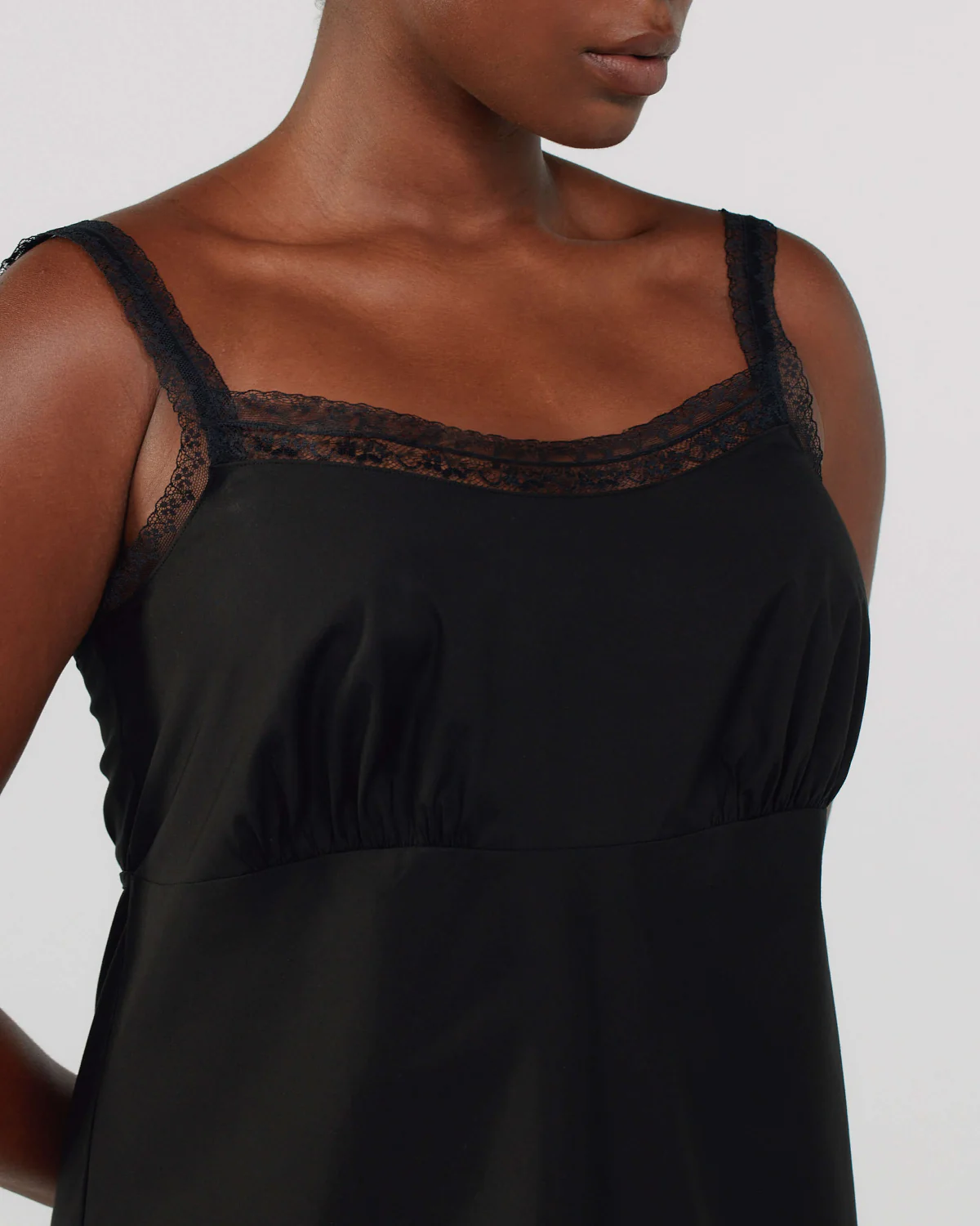 The Slip Dress: Black Cotton Voile - Image 3