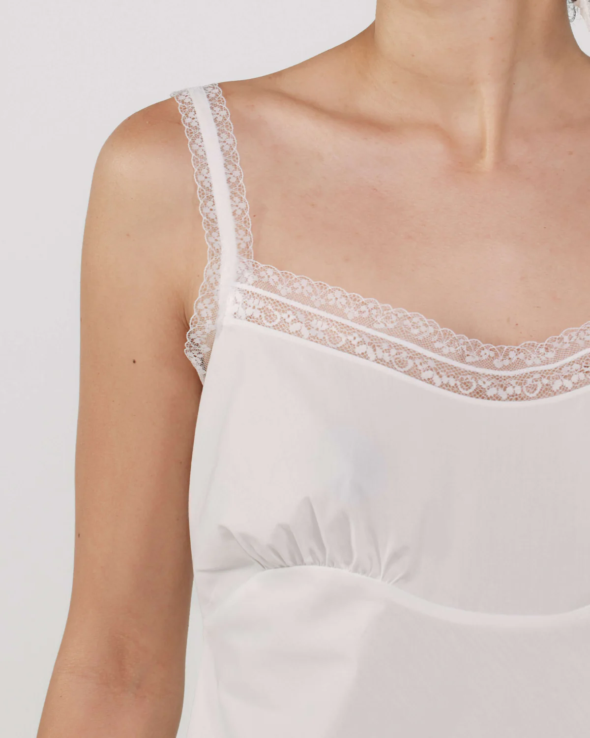 The Slip Dress: White Cotton Voile - Image 3