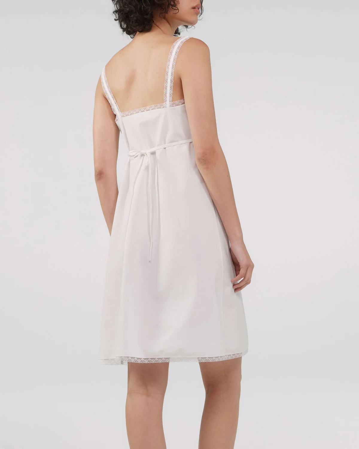 The Slip Dress: White Cotton Voile - Image 4