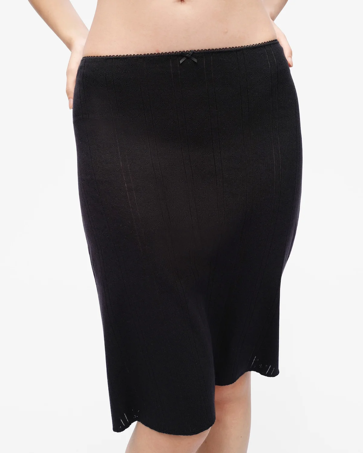 The Slip Skirt: 2-Pack Black & White Pointelle - Image 4