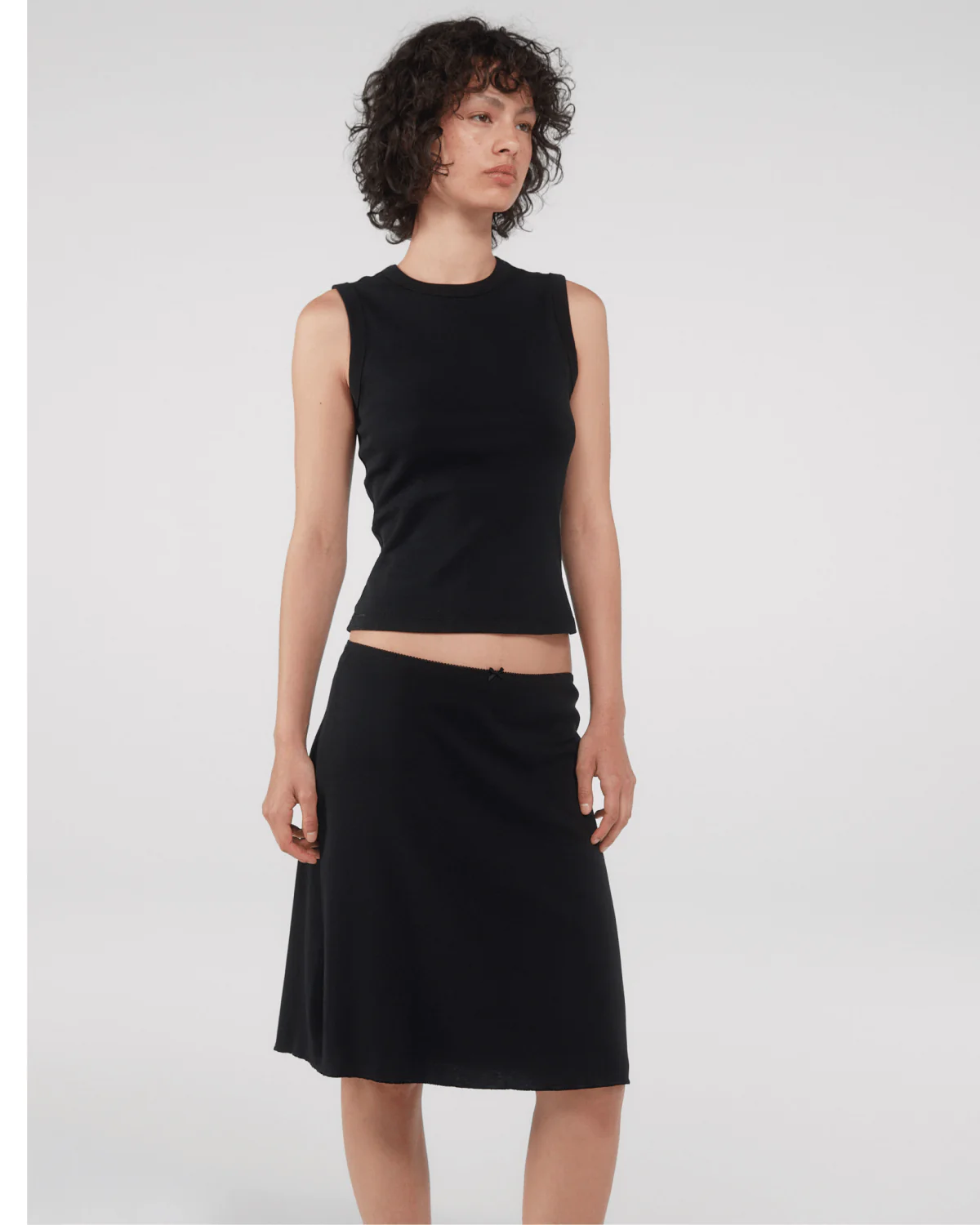 The Slip Skirt: Black Cotton Jersey - Image 4
