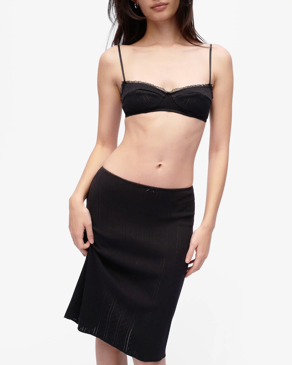 The Slip Skirt: Black Pointelle - Image 5