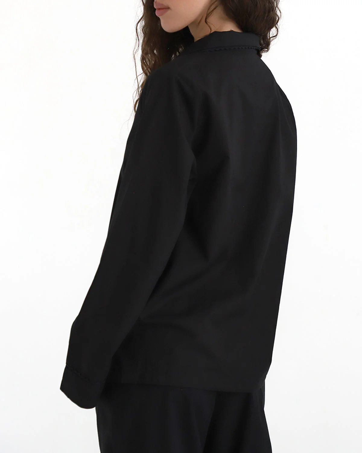 The Sunday Shirt: Black Cotton Voile - Image 5