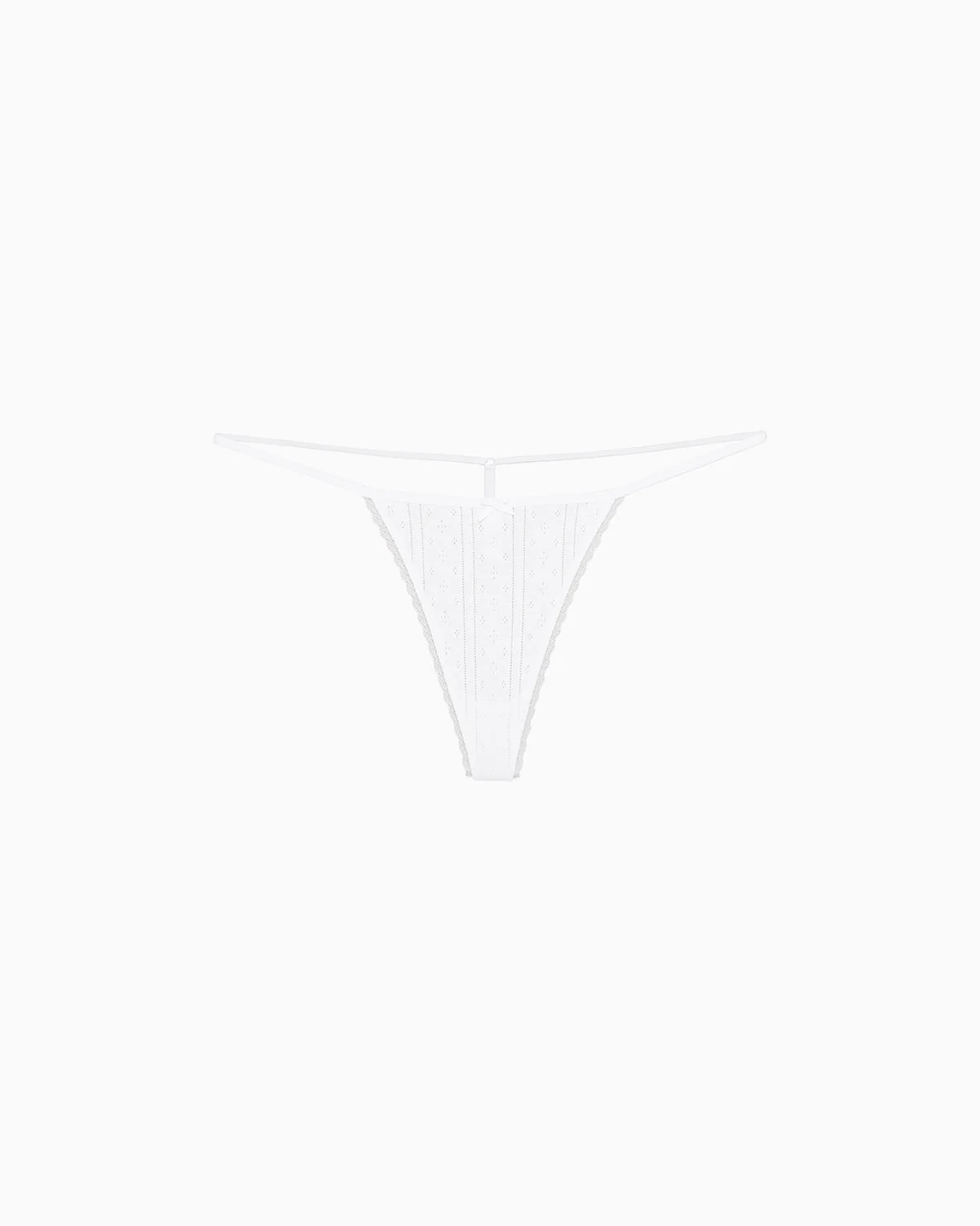 The Tanga: White Pointelle