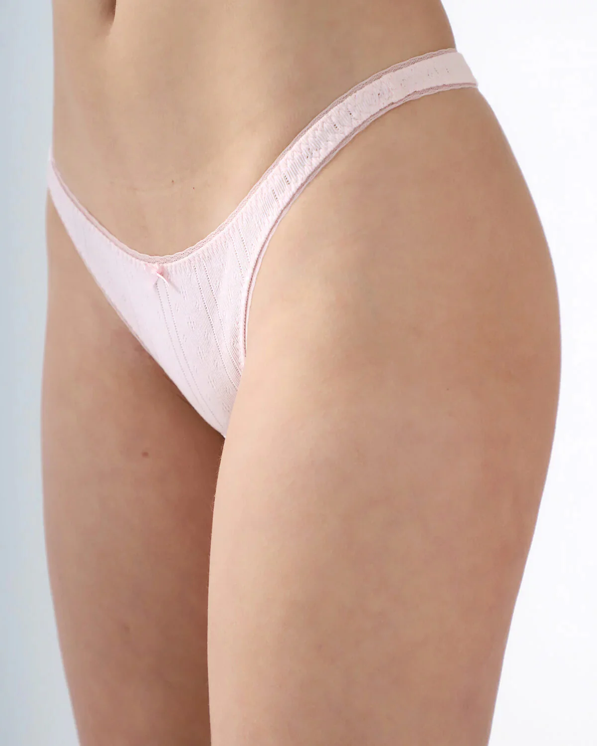 The Thong: Baby Pink Pointelle - Image 4