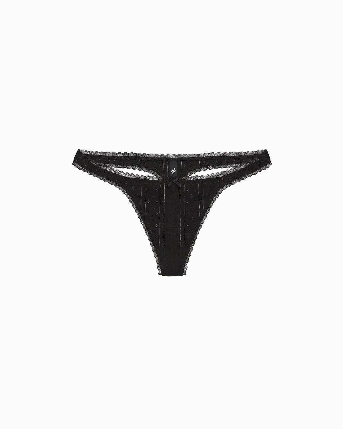 The Thong: Black Pointelle