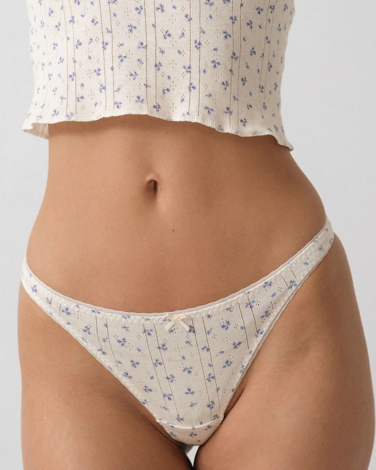 The Thong: Blue Fields Pointelle - Image 3