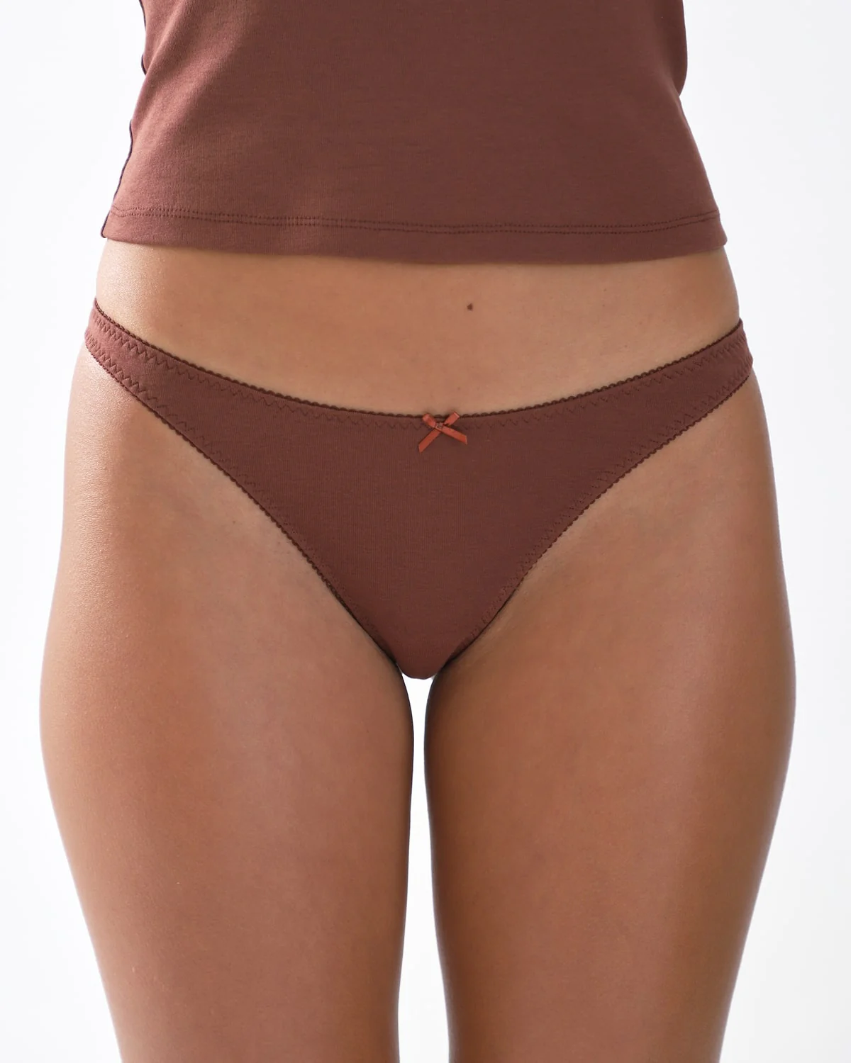 The Thong: Brown Cotton Jersey - Image 3