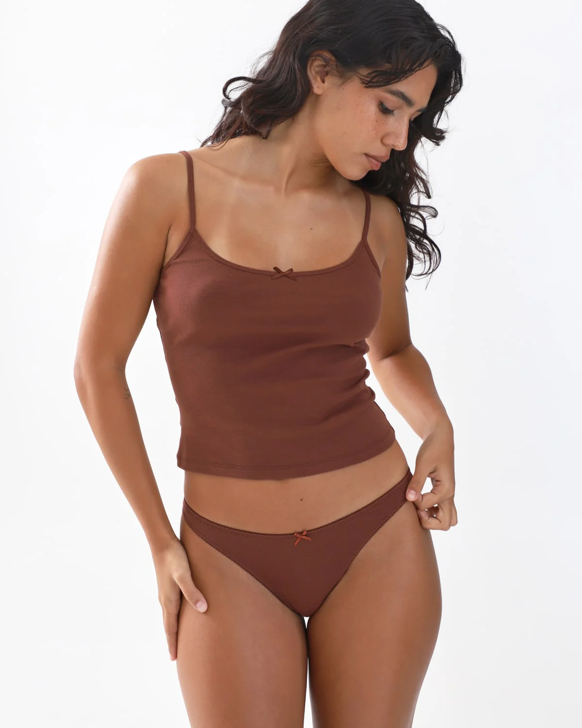 The Thong: Brown Cotton Jersey - Image 5