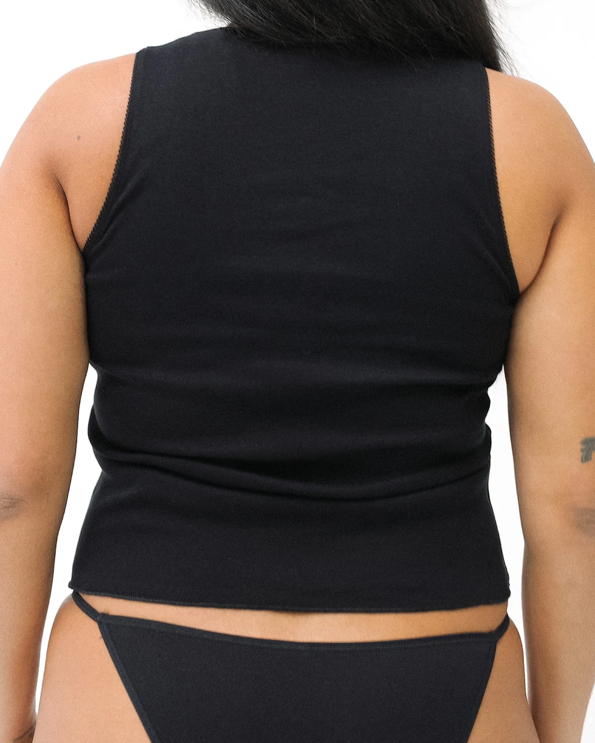 The Vest: Black Cotton Jersey - Image 6