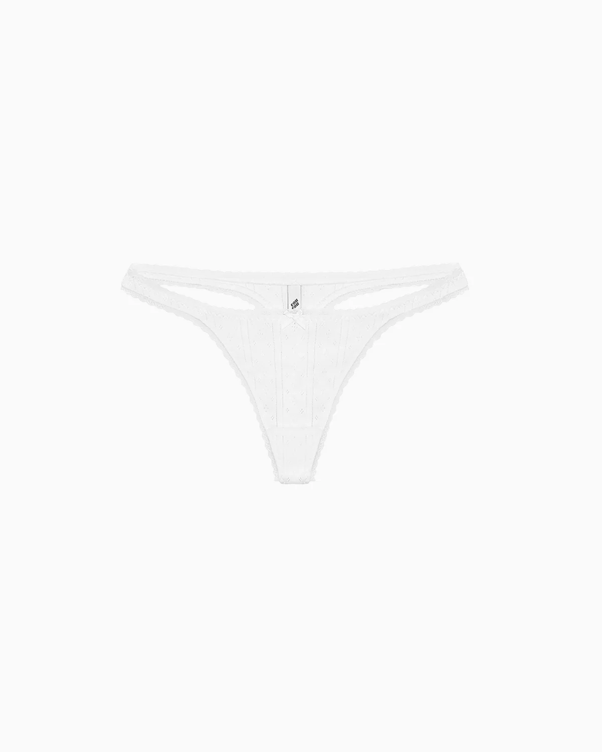 The Thong: White Pointelle